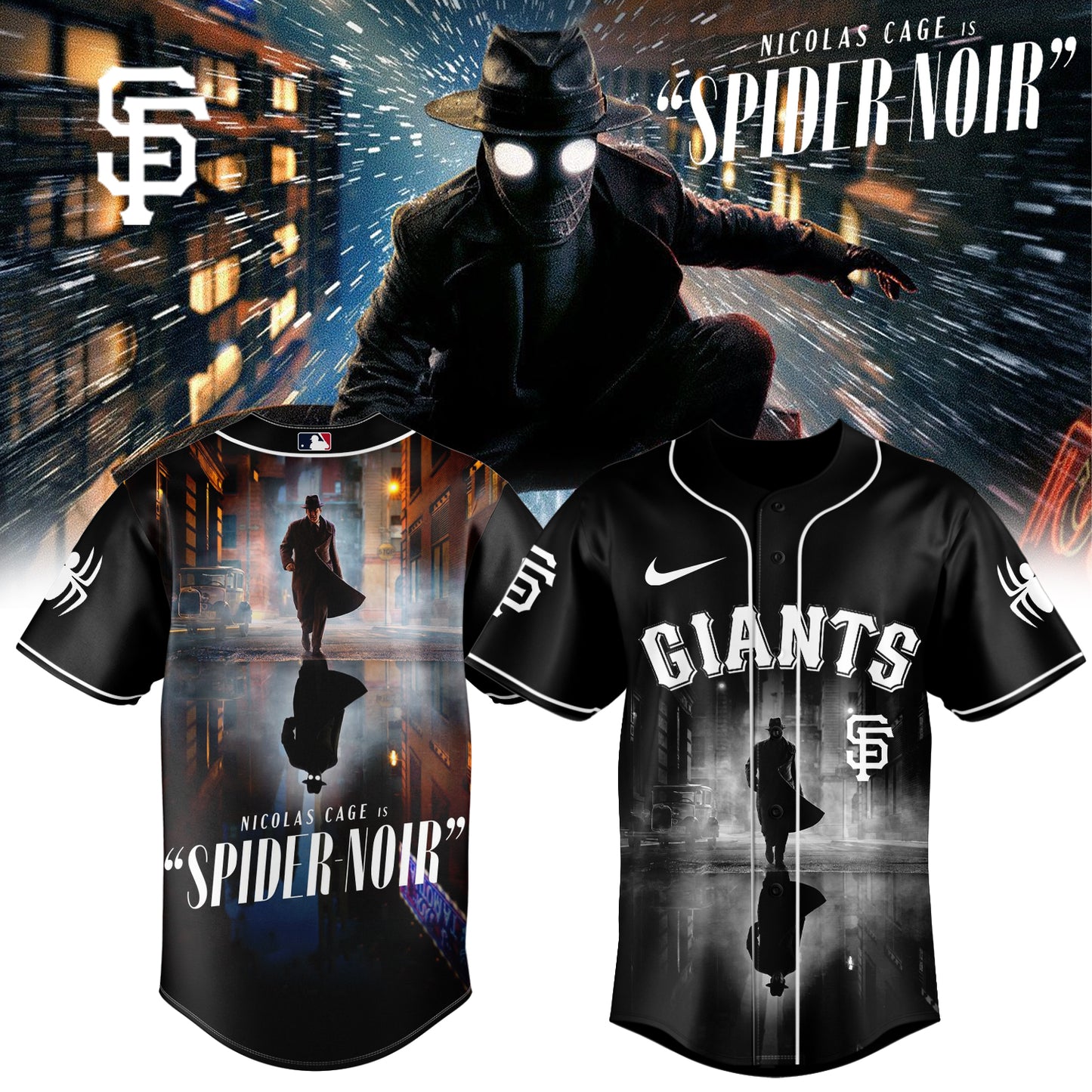 MLB ALL TEAM x Spider-Man Noir Limited Jersey | EU39