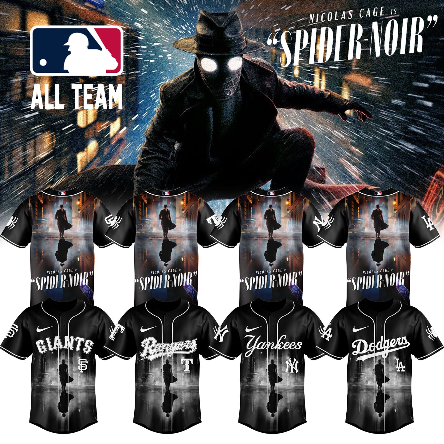 MLB ALL TEAM x Spider-Man Noir Limited Jersey | EU39