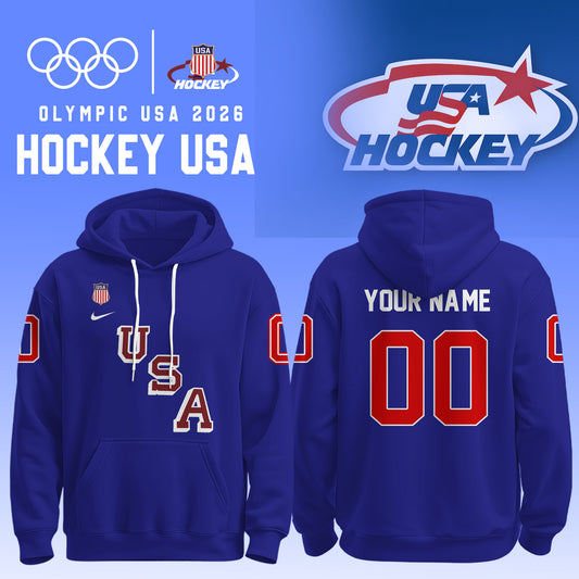 USA 2026 Olympic Hockey Hoodie Limited Edition Blue 1