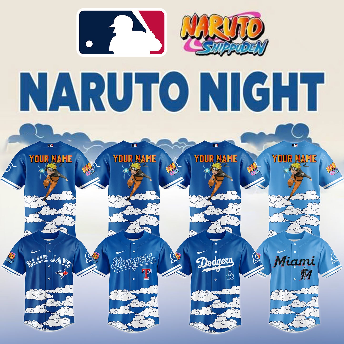 MLB ALL TEAM x Naruto Limited Jersey (Custom Name) | DR92
