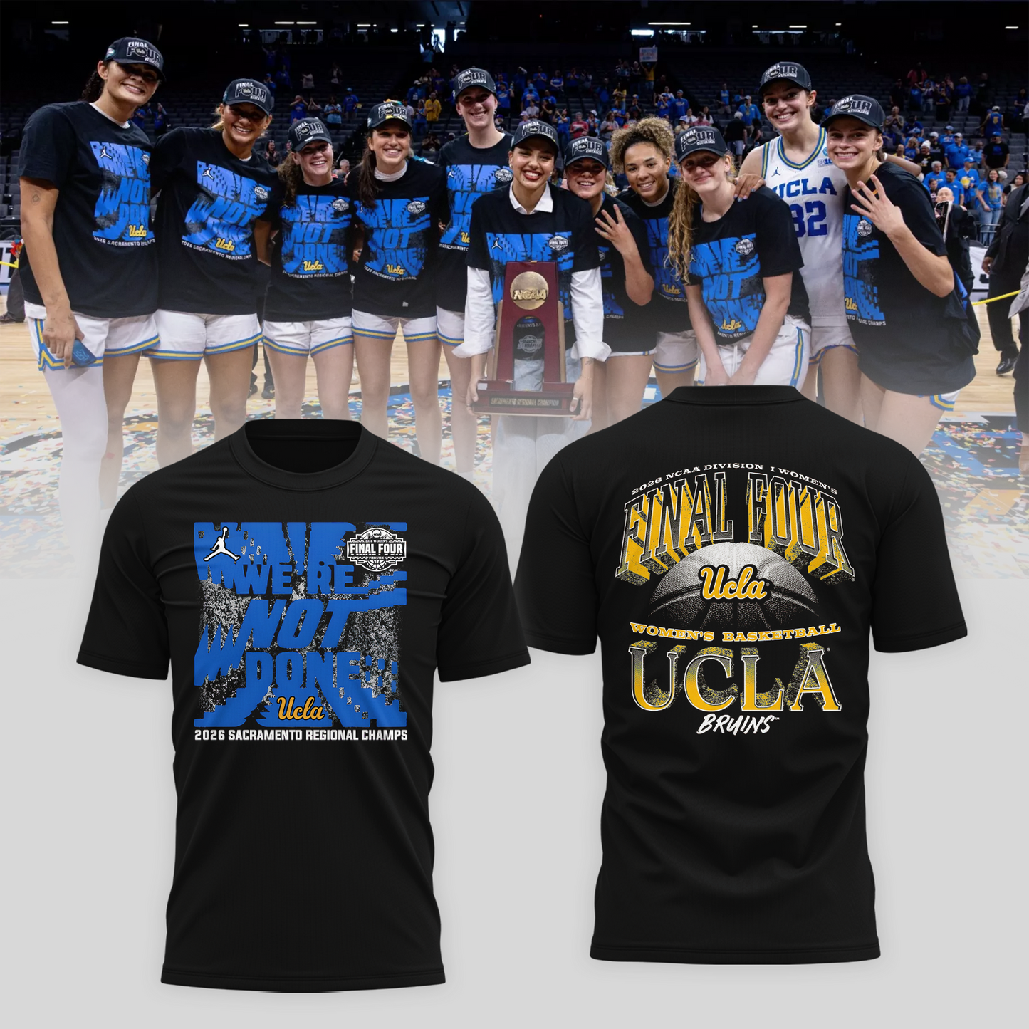 UCLA 2026 Women Basketball Five Four Champion T-Shirt Black Ver 03