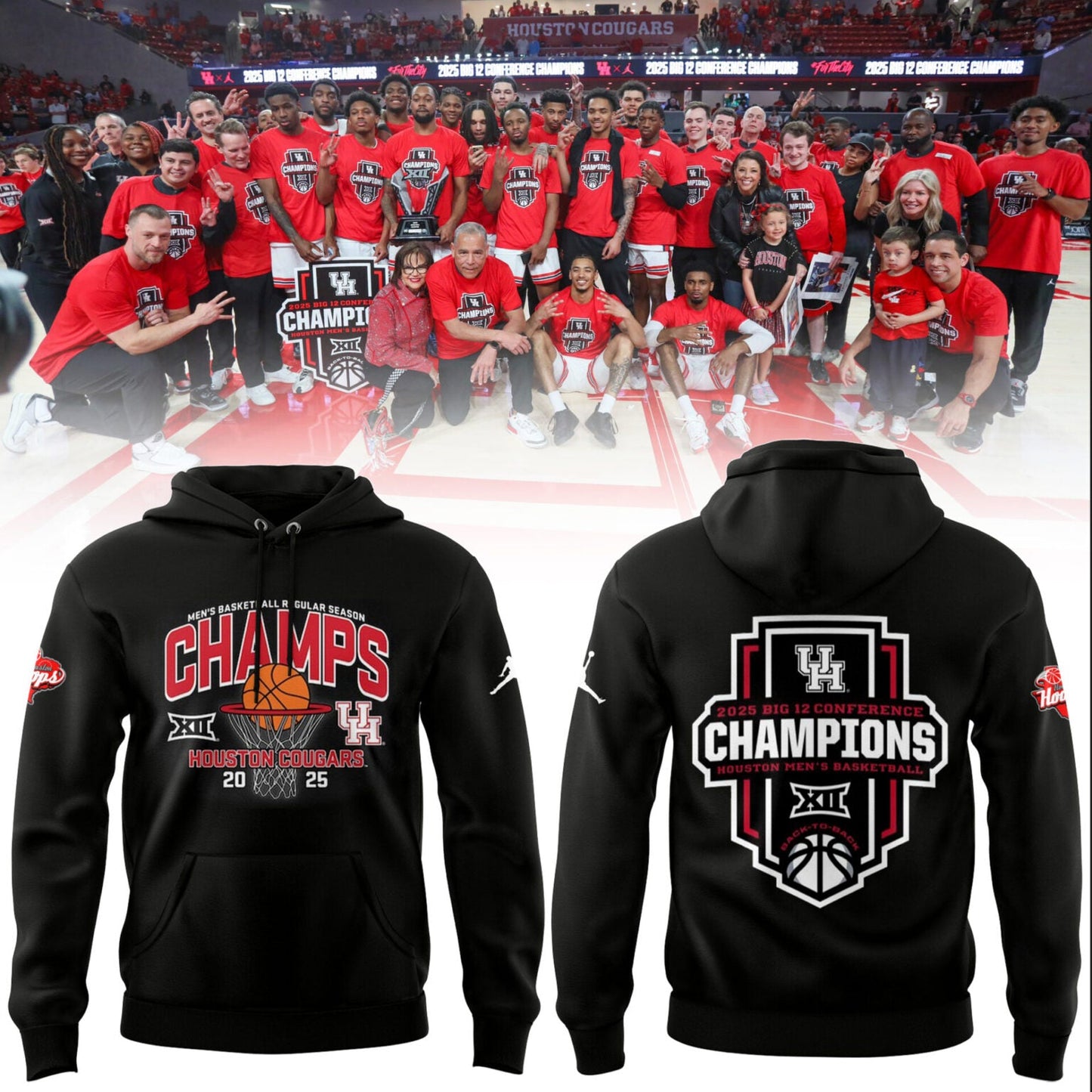 Houston Cougars Hoodie - 𝐁𝐈𝐆 𝟏𝟐 𝐂𝐇𝐀𝐌𝐏𝐈𝐎𝐍𝐒 Hoodie 2025 Season