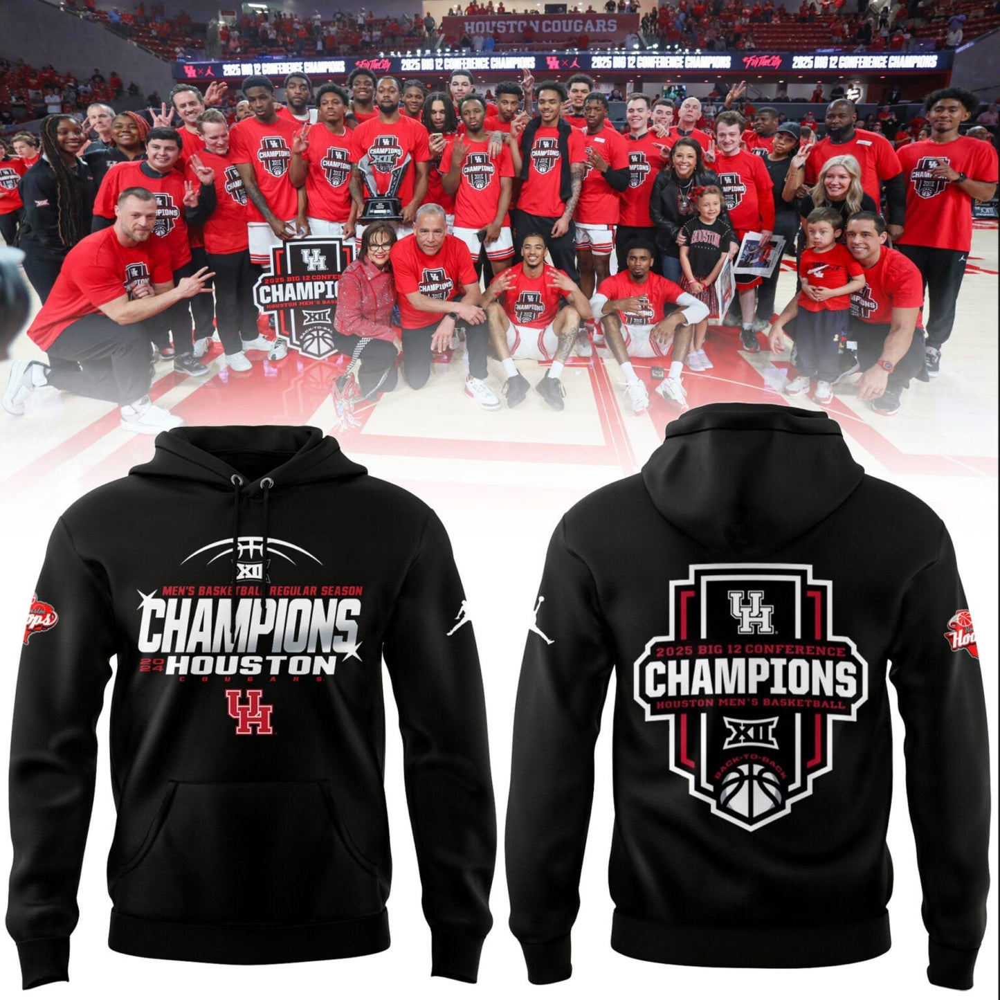 Houston Cougars Hoodie - 𝐁𝐈𝐆 𝟏𝟐 𝐂𝐇𝐀𝐌𝐏𝐈𝐎𝐍𝐒 Hoodie 2025 Season
