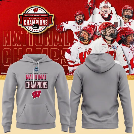 Wisconsin Badgers 2025  Women's Hockey Tournament Champions Hoodie