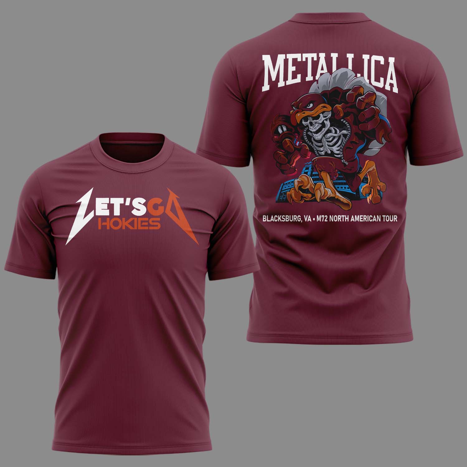 Virginia Tech Music Concert Maroon T-Shirt - Exit Light Enter Night Shirt