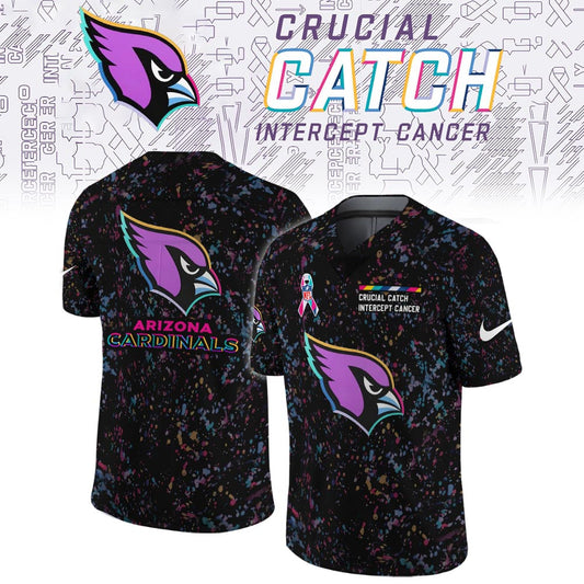 Arizona Cardinals Crucial Catch Football Jersey made for the fight against cancer. Bold black. Bright color. Bigger Purpose