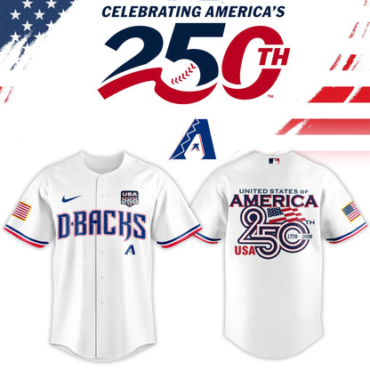 Arizona DiamondbacksUSA 250th Anniversary Baseball Jersey And Cap