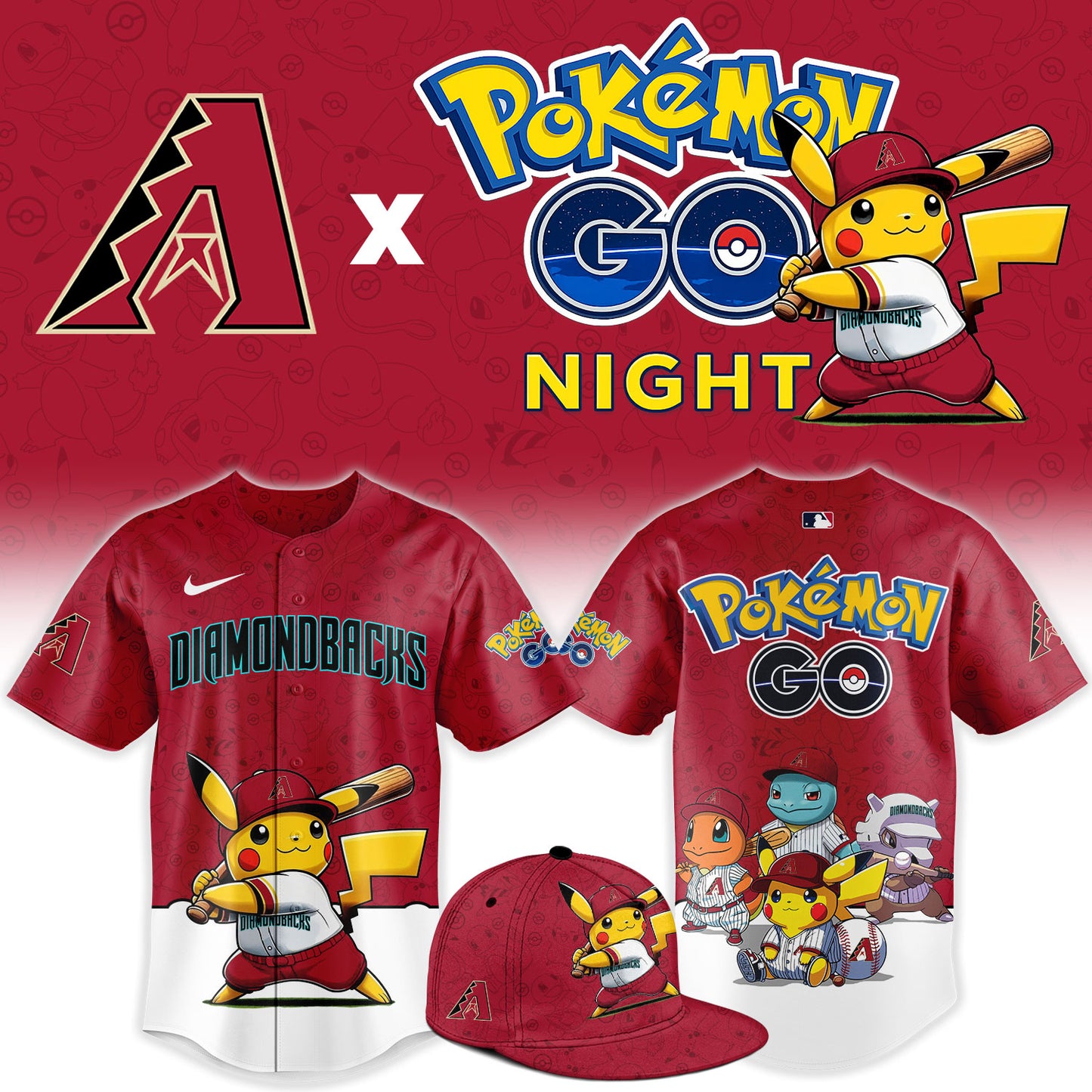 Arizona Diamondbacks Pokemon GO Night Limited Baseball Jersey