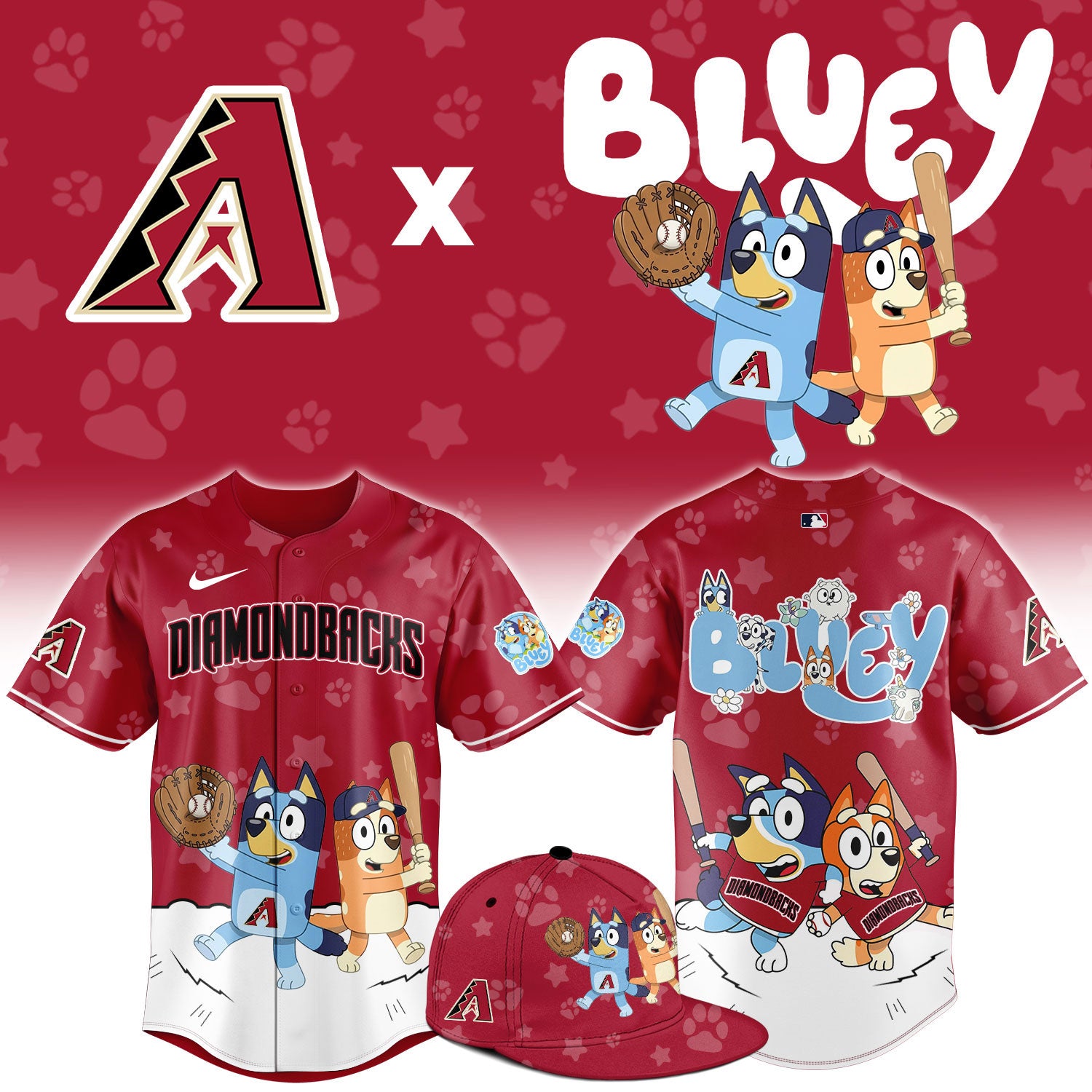 Arizona Diamondbacks Bluey Night Game Limited Baseball Jersey