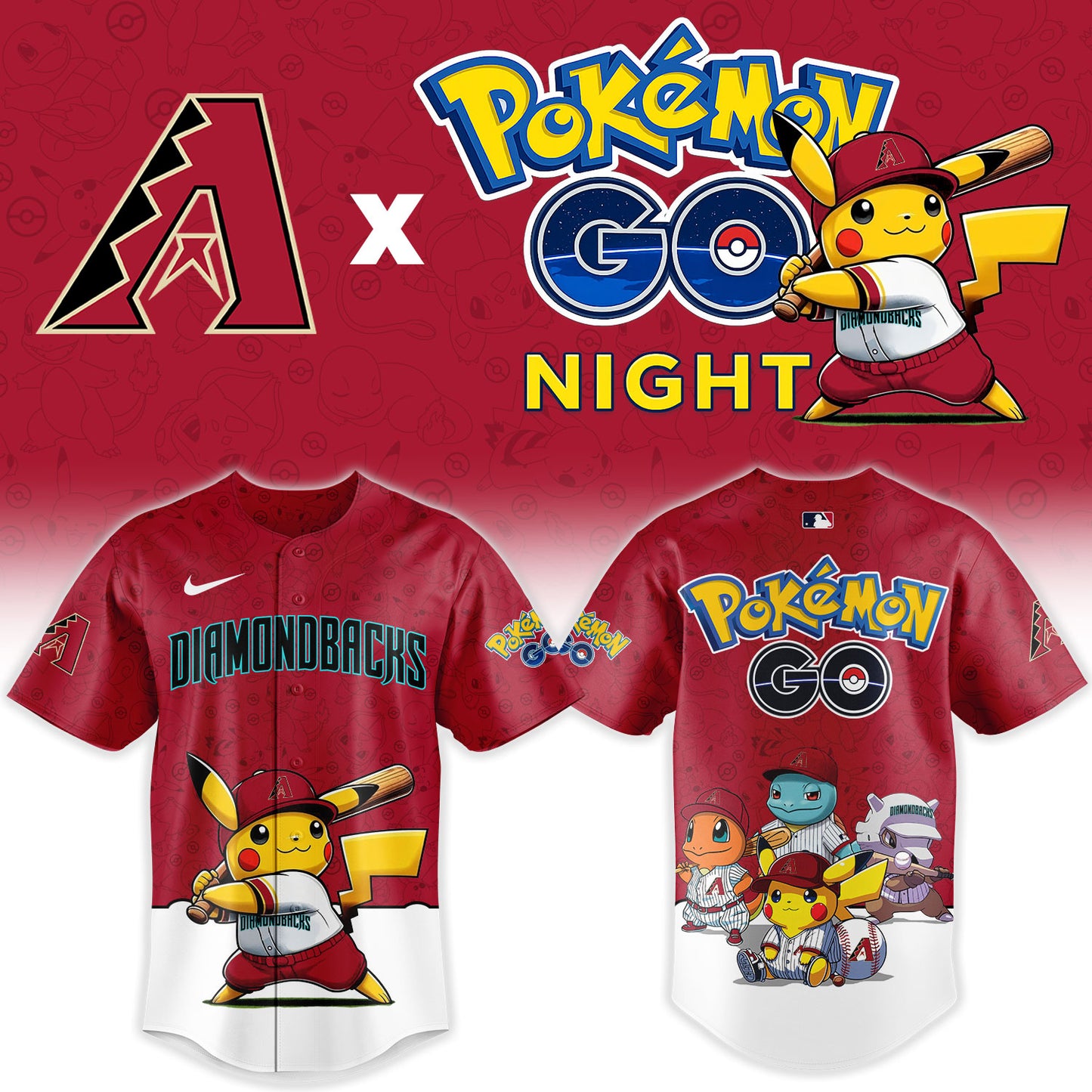 Arizona Diamondbacks Pokemon GO Night Limited Baseball Jersey