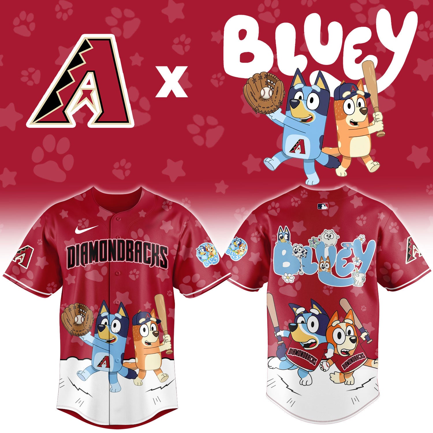 Arizona Diamondbacks Bluey Night Game Limited Baseball Jersey