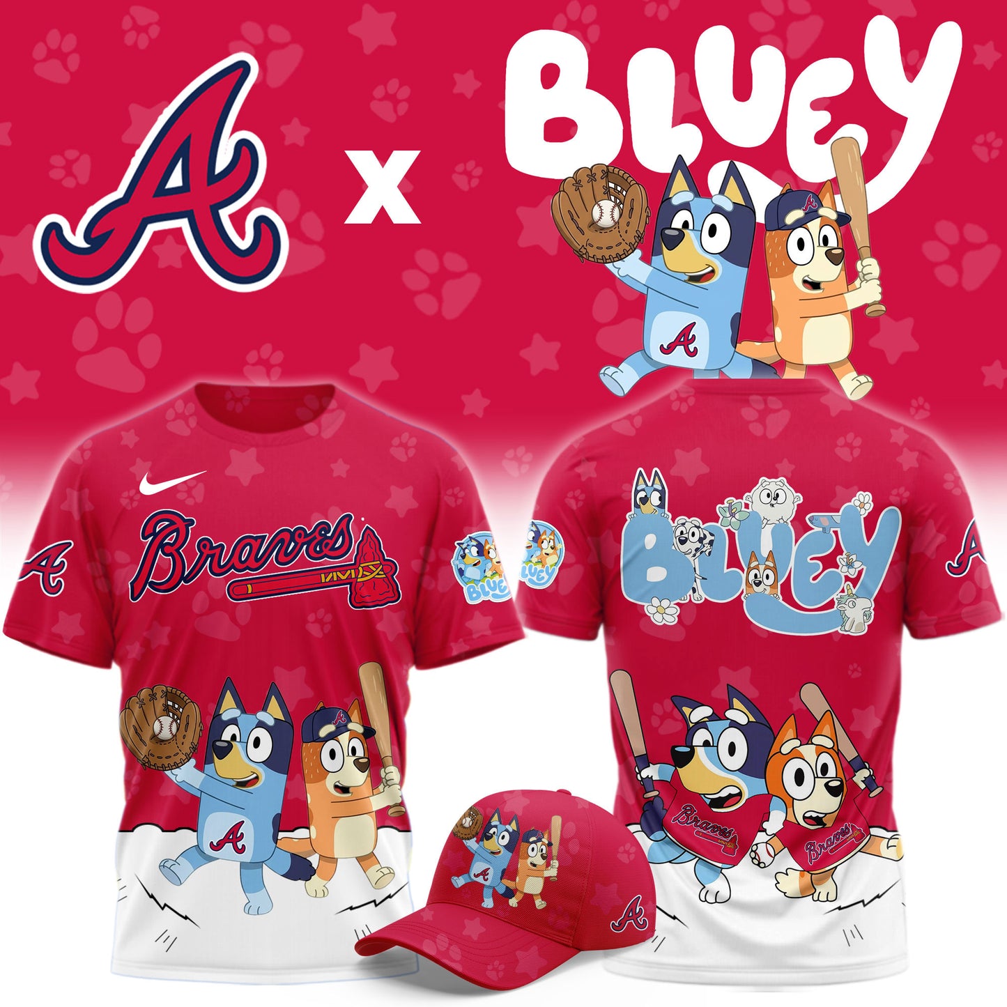 Atlanta Braves Bluey Night Game Limited T-Shirt