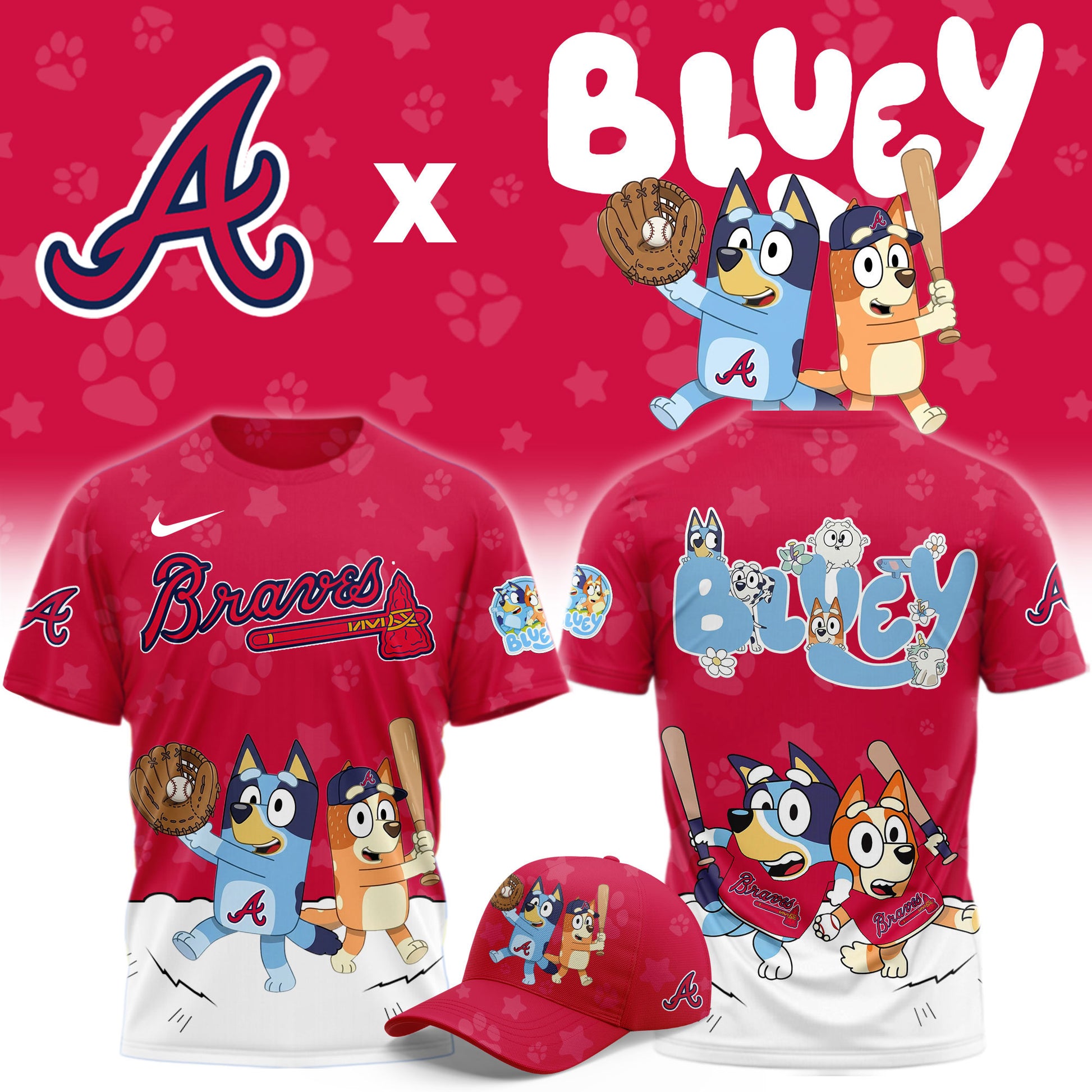 Atlanta Braves Bluey Night Game Limited T-Shirt