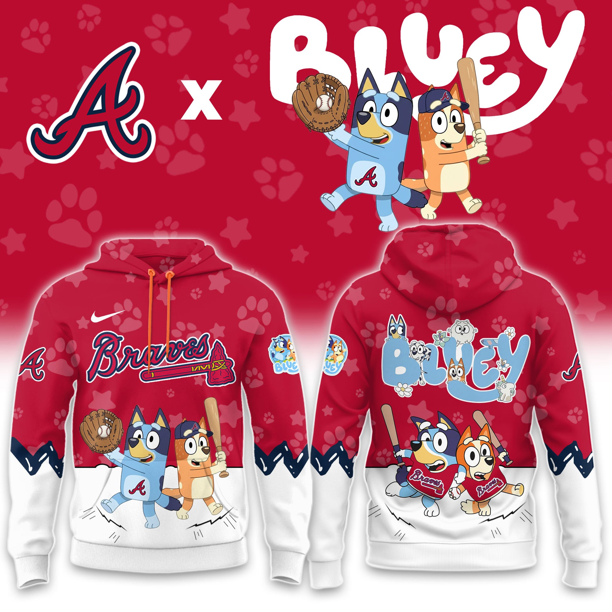 Atlanta Braves Bluey Night Game Limited Hoodie