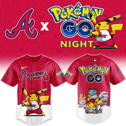 Atlanta Braves Pokemon GO Night Limited Baseball Jersey