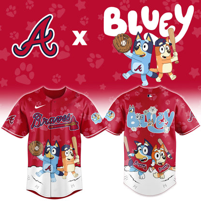 Atlanta Braves Bluey Night Game Limited Baseball Jersey