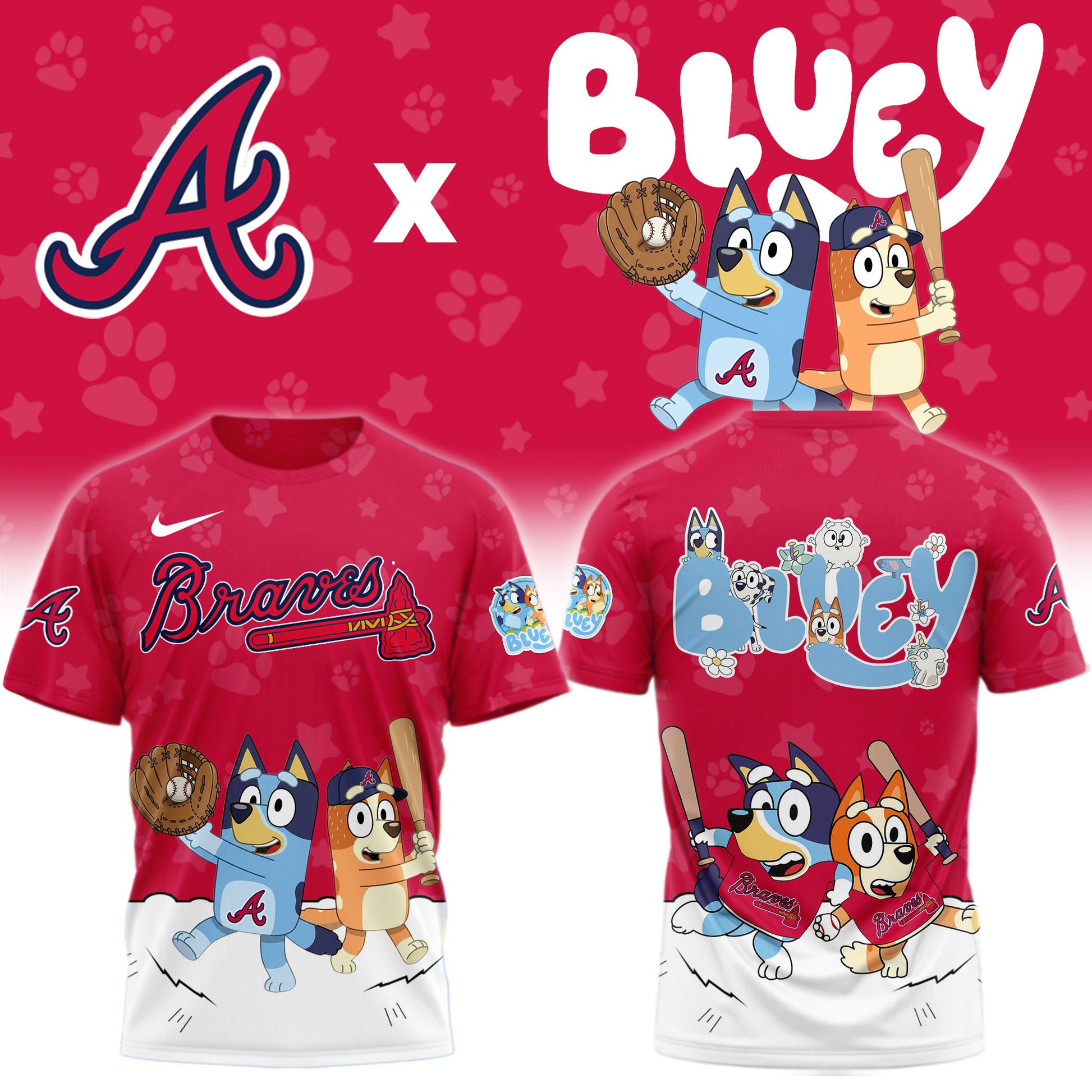 Atlanta Braves Bluey Night Game Limited T-Shirt