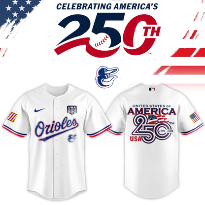 Baltimore Orioles USA 250th Anniversary Baseball Jersey And Cap