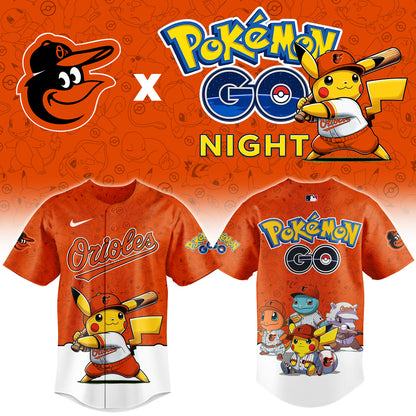 Baltimore Orioles Pokemon GO Night Limited Baseball Jersey