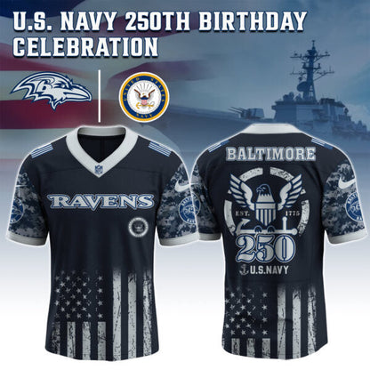 Baltimore Ravens x U.S. NAVY 250TH Birthday Special Edition Jersey - Tycheco