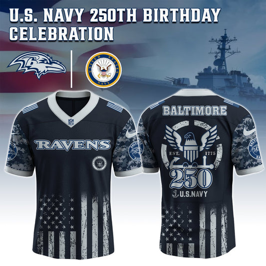 Baltimore Ravens x U.S. NAVY 250TH Birthday Special Edition Jersey - Tycheco