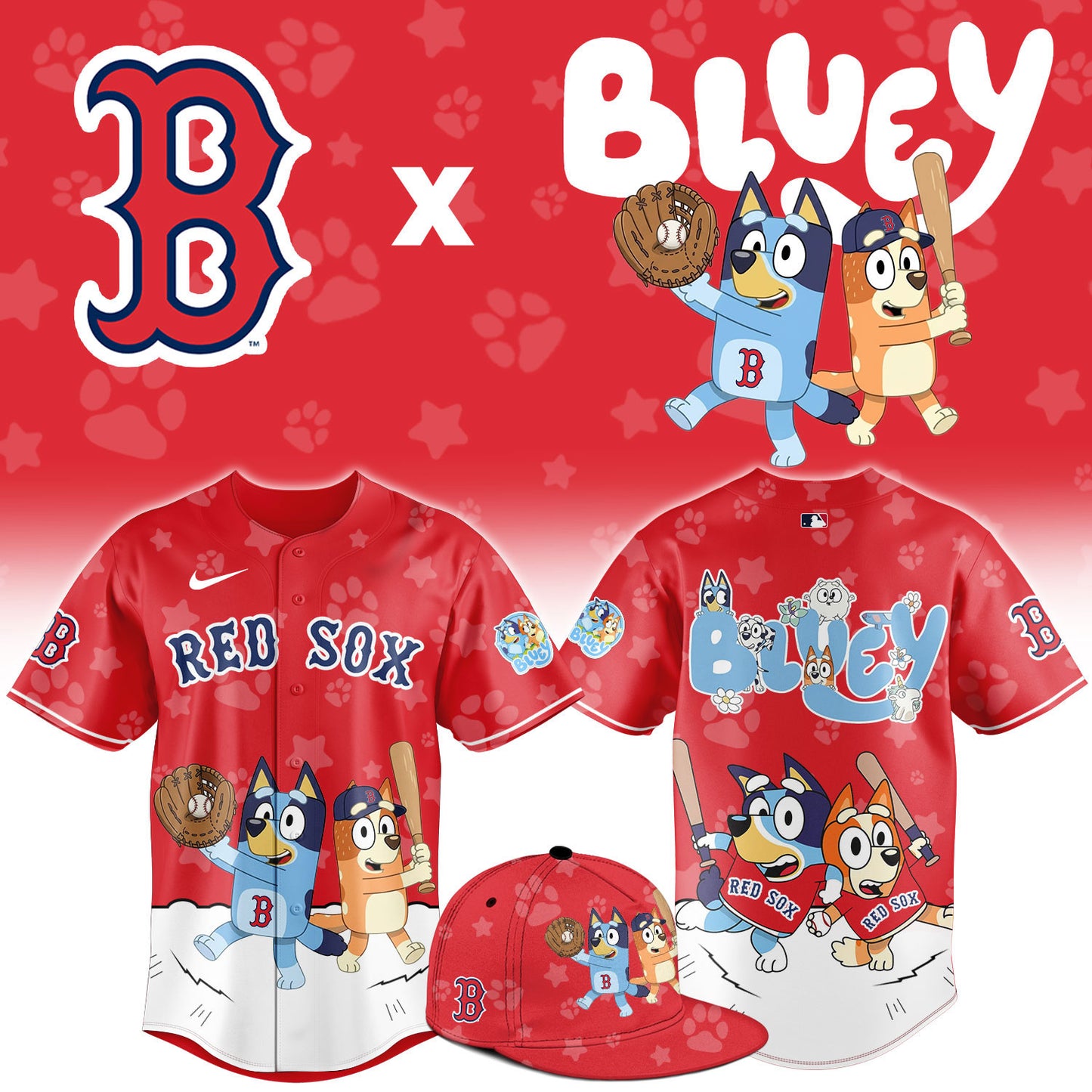 Boston Red Sox Bluey Night Game Limited Baseball Jersey