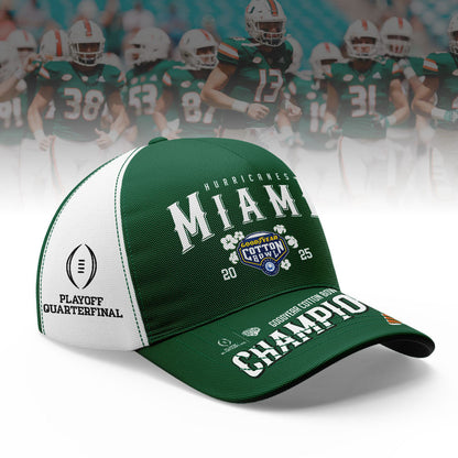Miami Hurricanes NCAA 2025-2026 Goodyear Cotton Bowl Classic Champions T-Shirt
