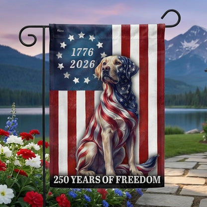 Patriotic Labrador Retriever American Flag, 250 Years of Freedom Dog Flag