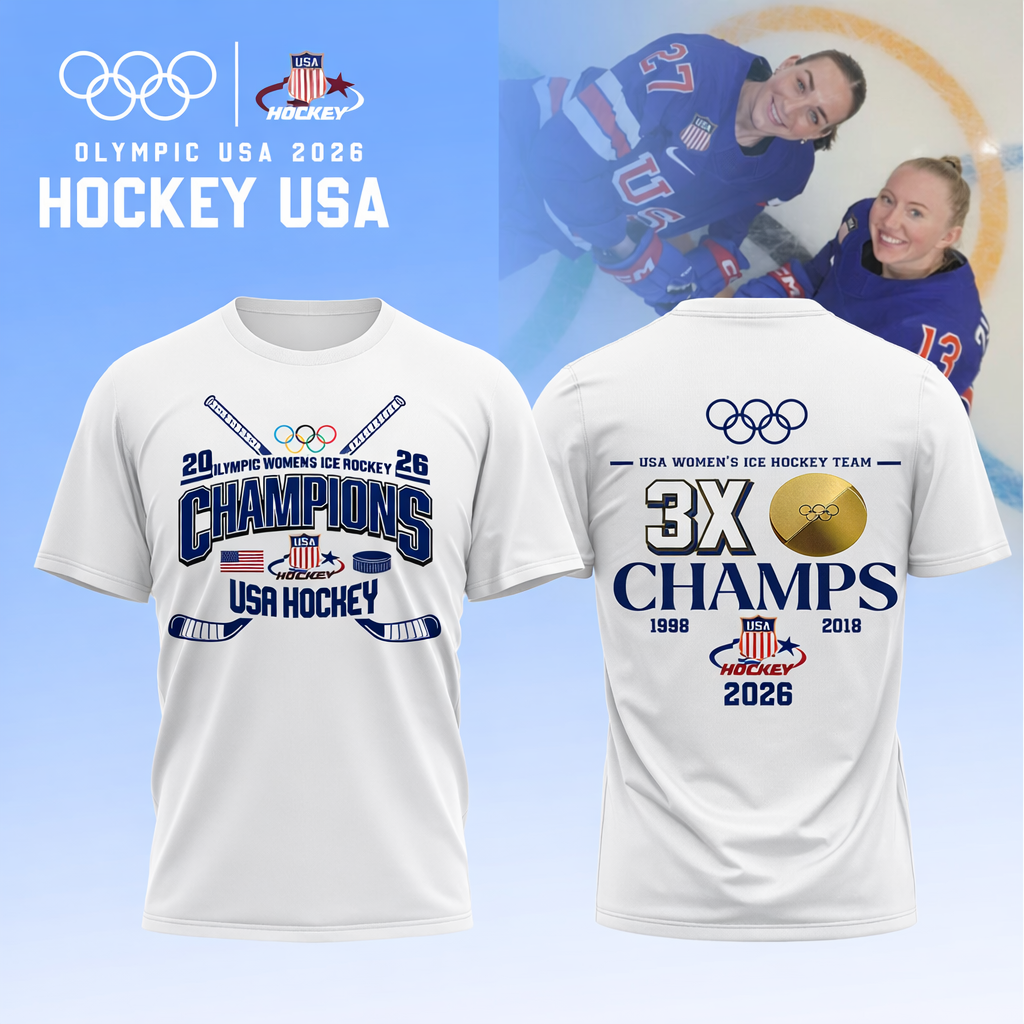 Team USA 2026 Olympic Women’s Ice Hockey Champions T-Shirt Limited Edition White