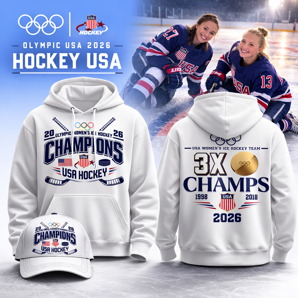 Team USA 2026 Olympic Women’s Ice Hockey Champions Hoodie Limited Edition White