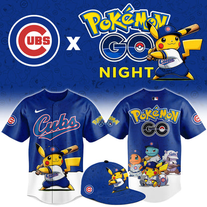 Chicago Cubs Pokemon GO Night Limited Baseball Jersey