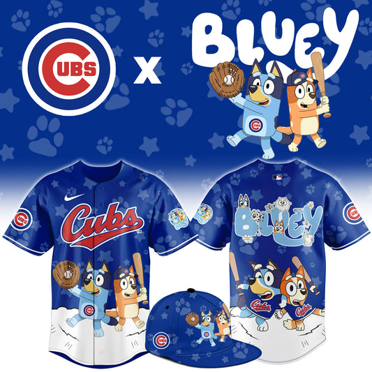 Chicago Cubs Bluey Night Game Limited Baseball Jersey
