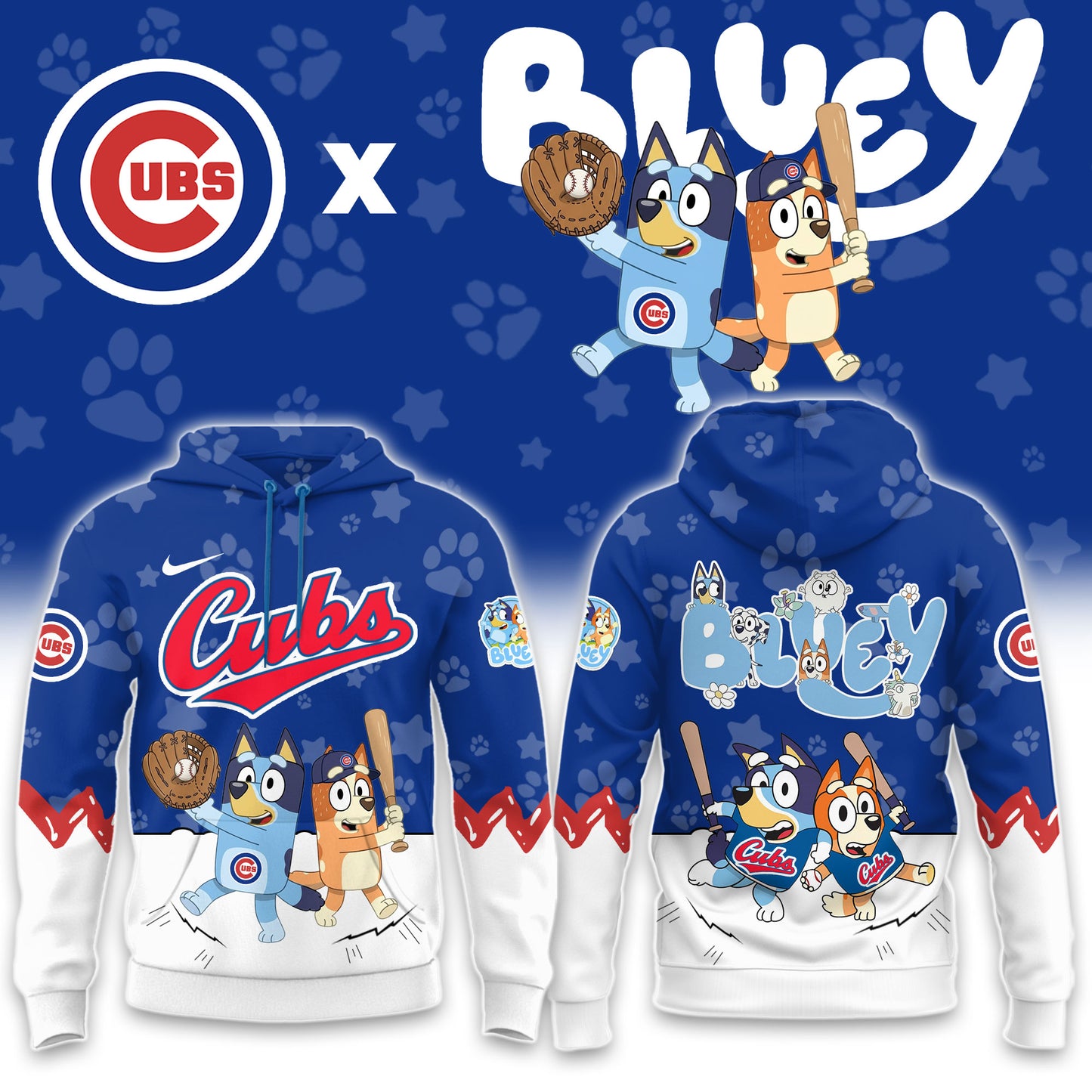 Chicago Cubs Bluey Night Game Limited Hoodie