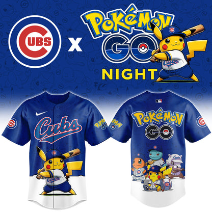 Chicago Cubs Pokemon GO Night Limited Baseball Jersey
