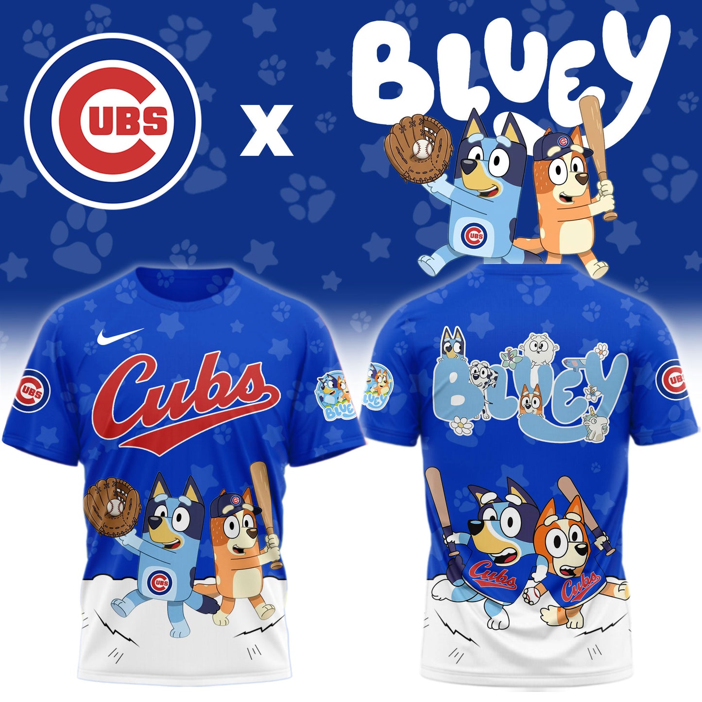 Chicago Cubs Bluey Night Game Limited T-Shirt