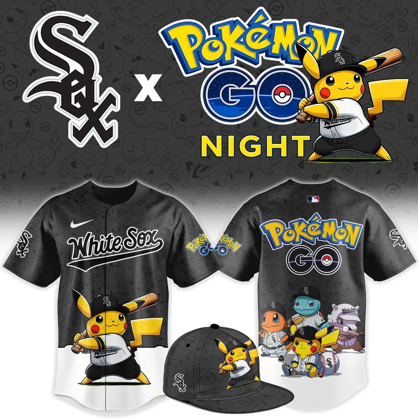 Chicago White Sox Pokemon GO Night Limited Baseball Jersey