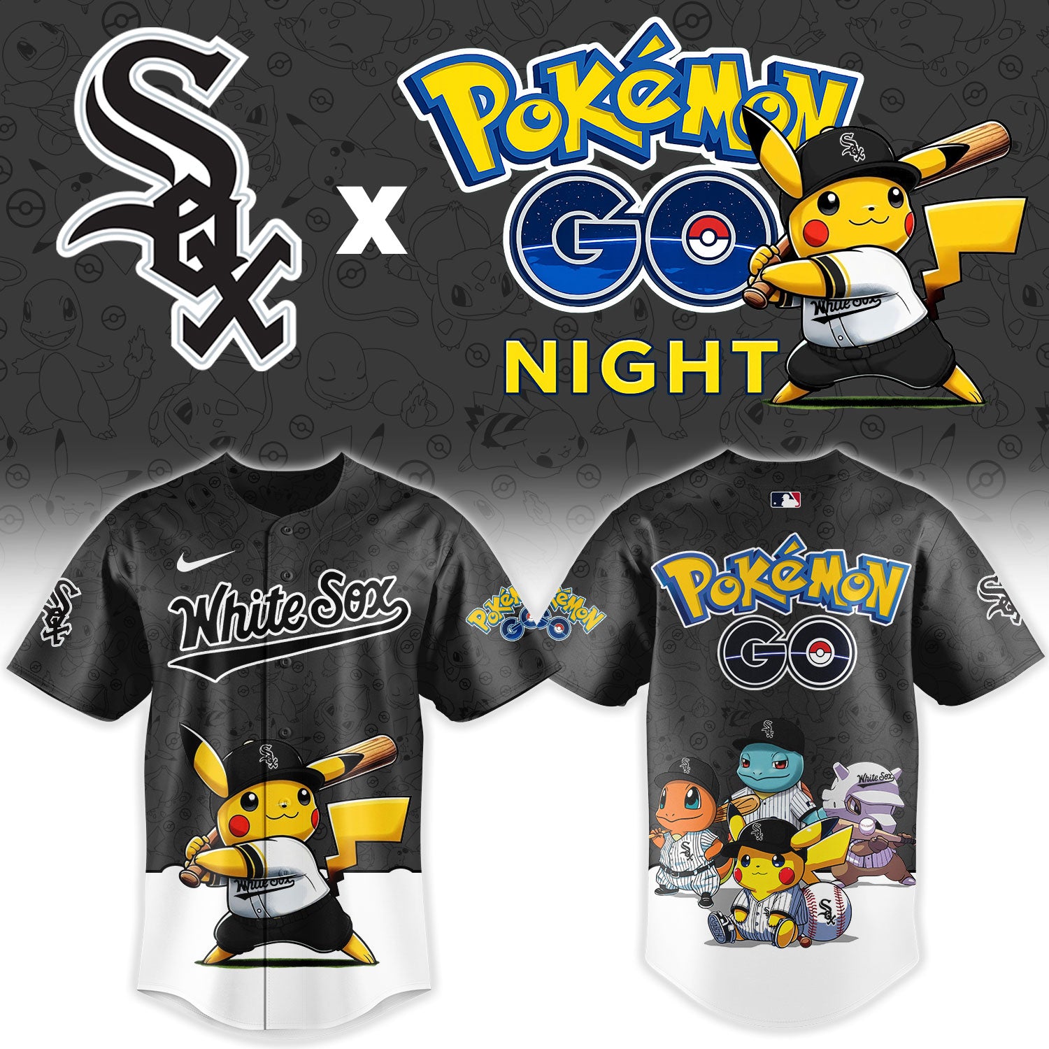 Chicago White Sox Pokemon GO Night Limited Baseball Jersey