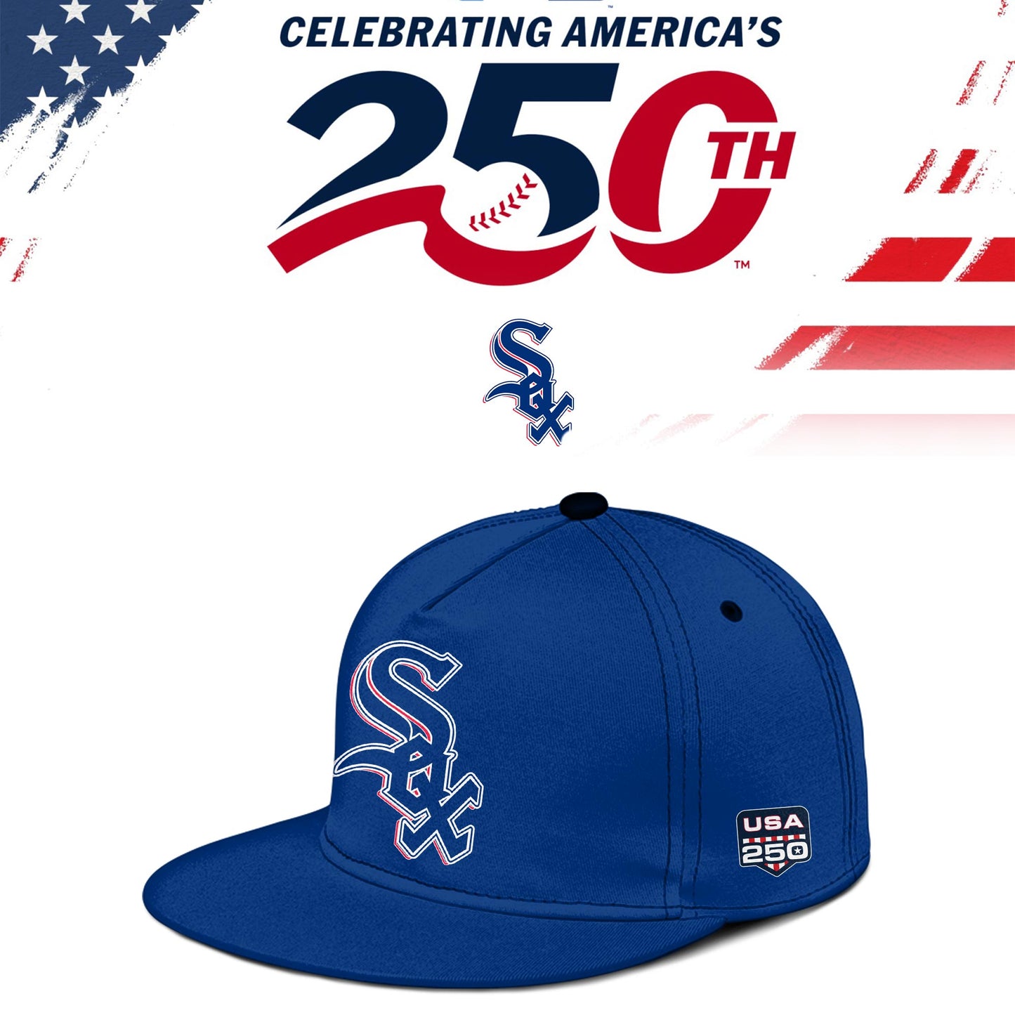 Chicago White Sox USA 250th Anniversary Baseball Jersey And Cap