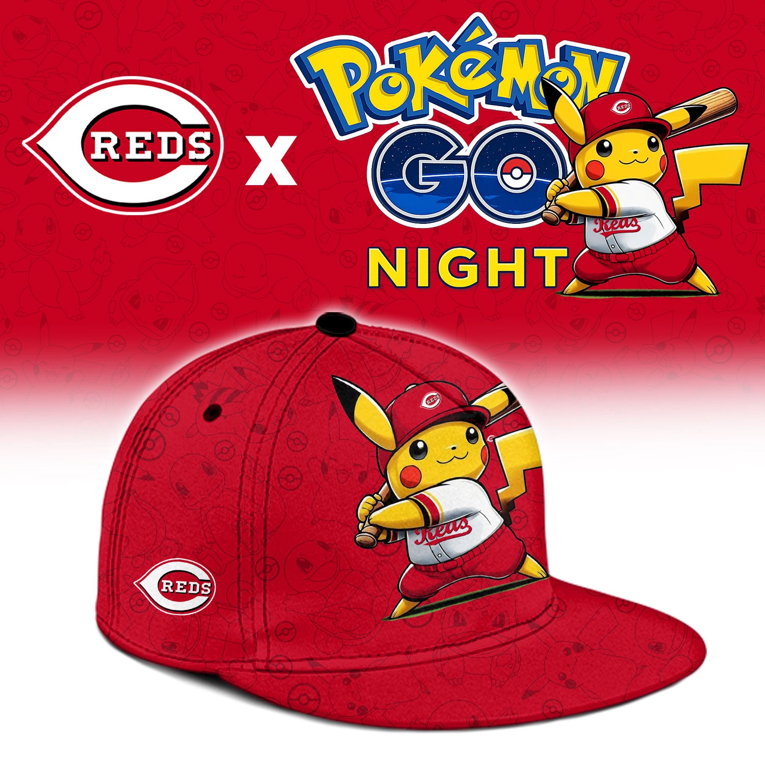 Cincinnati Reds Pokemon GO Night Limited Baseball Jersey