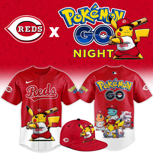 Cincinnati Reds Pokemon GO Night Limited Baseball Jersey