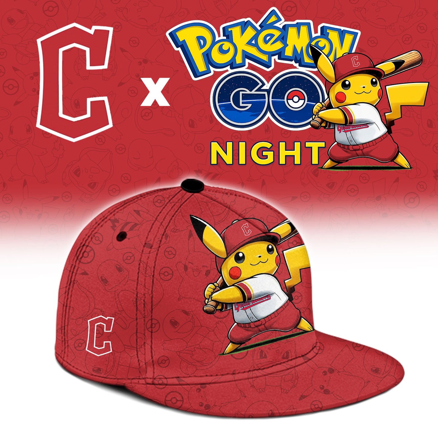 Cleveland Guardians Pokemon GO Night Limited Baseball Jersey