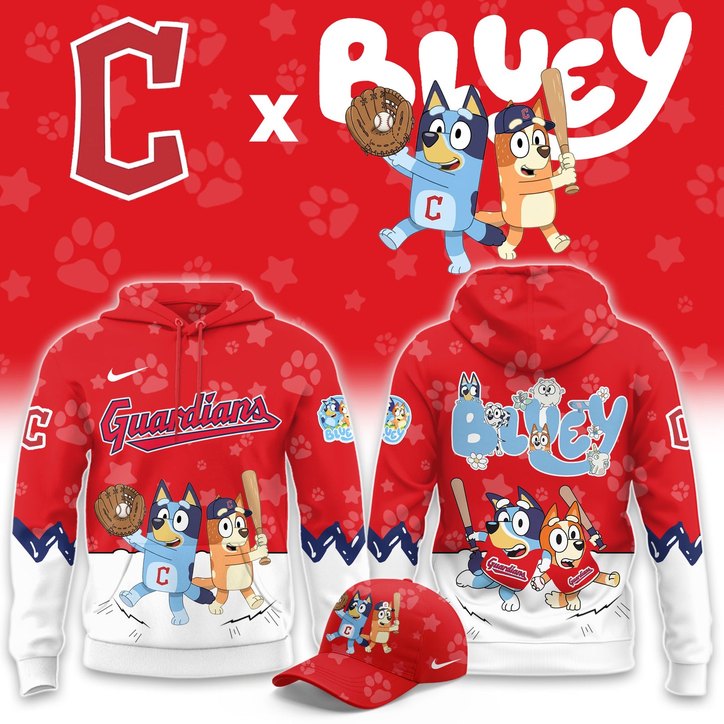 Cleveland Guardians Bluey Night Game Limited Hoodie
