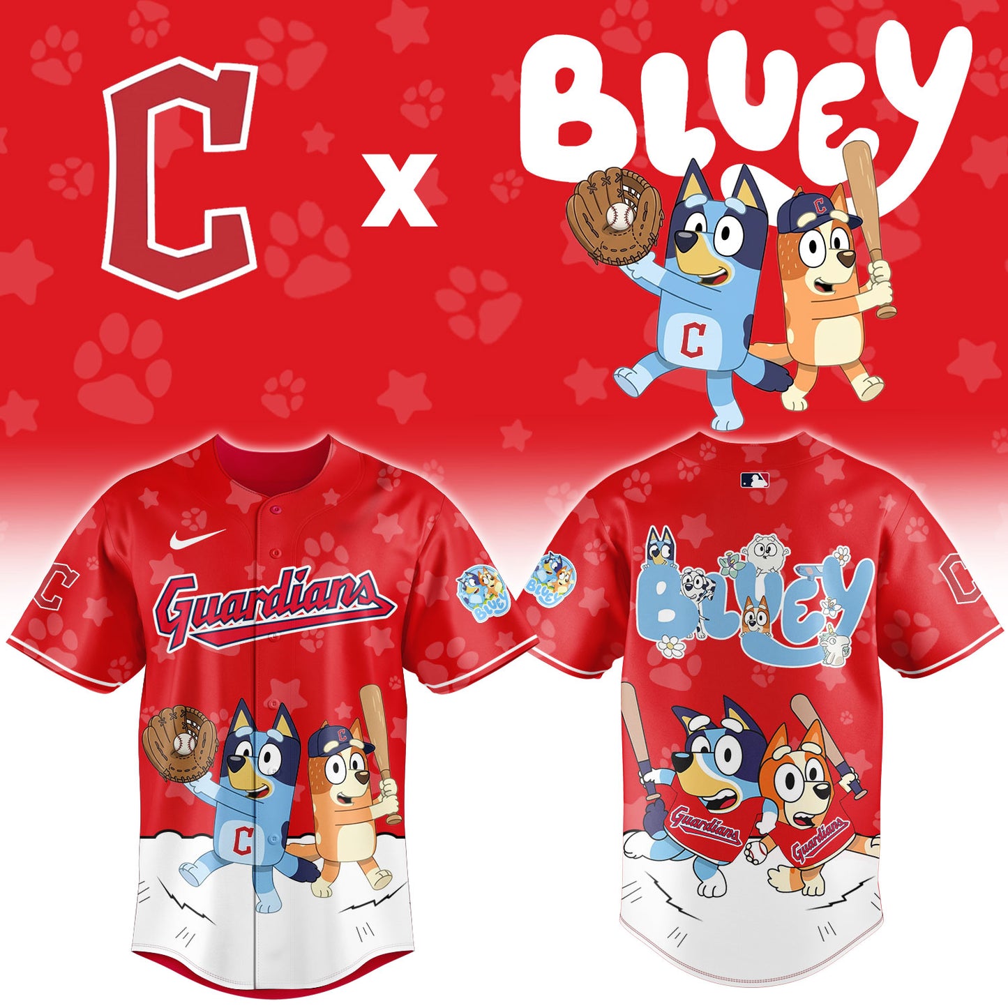 Cleveland Guardians Bluey Night Game Limited Baseball Jersey
