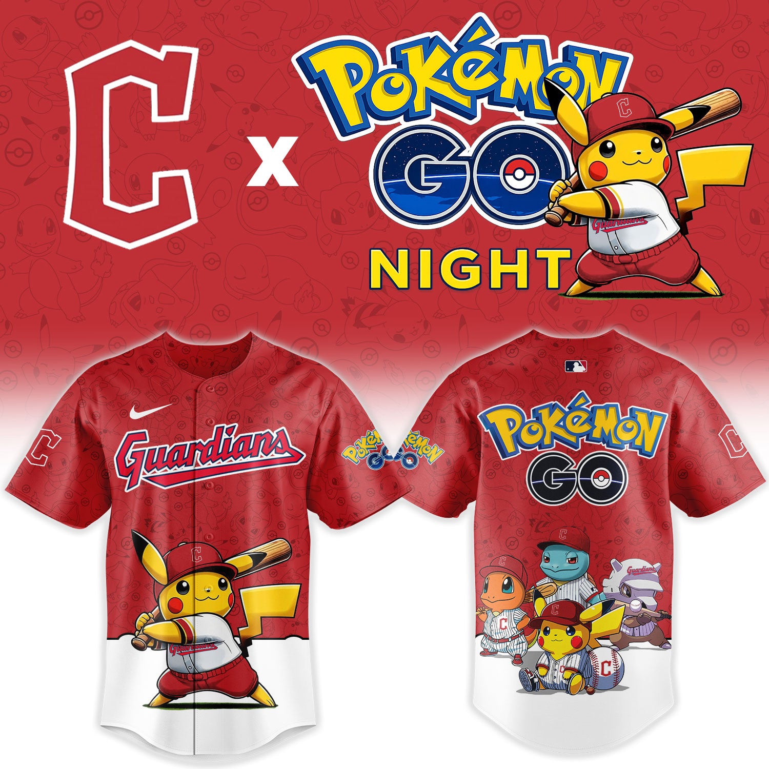 Cleveland Guardians Pokemon GO Night Limited Baseball Jersey