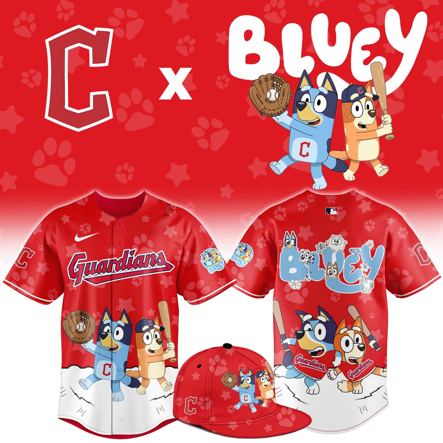 Cleveland Guardians Bluey Night Game Limited Baseball Jersey