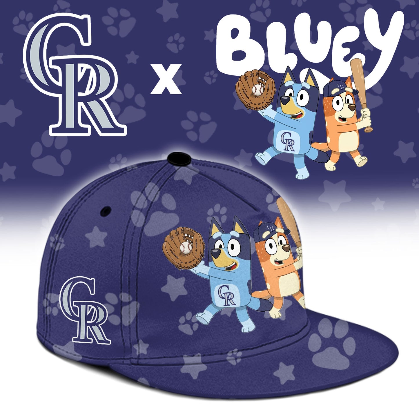 Colorado Rockies Bluey Night Game Limited Baseball Jersey