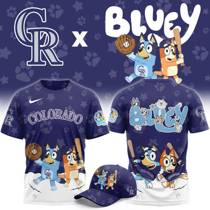 Colorado Rockies Bluey Night Game Limited T-Shirt