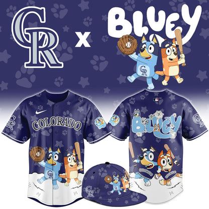 Colorado Rockies Bluey Night Game Limited Baseball Jersey