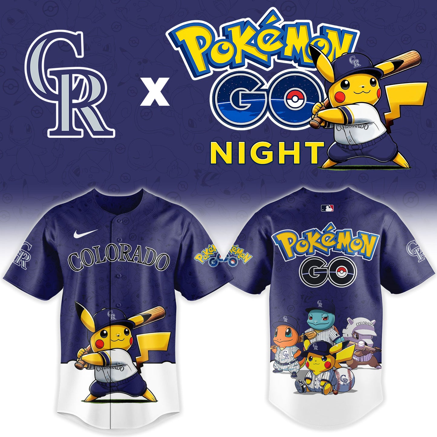 Colorado Rockies Pokemon GO Night Limited Baseball Jersey