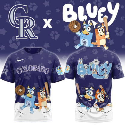 Colorado Rockies Bluey Night Game Limited T-Shirt